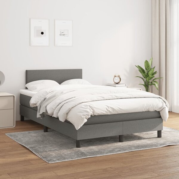 Box spring postel s matrací tmavě šedá 120x190 cm textil 3269710
