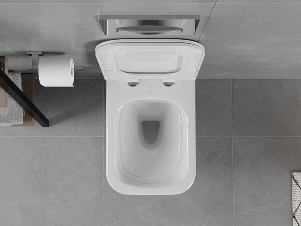 Mexen Elis WC mísa Rimless s pomalu klesající deskou slim, duroplast, bílý lesk - 30910700
