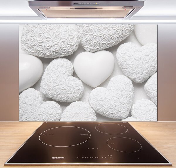 Panel do kuchyně Bílé pozadí srdce pl-pksh-100x70-f-65306727