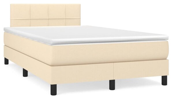 Box spring postel s matrací krémová 120x190 cm textil 3269728