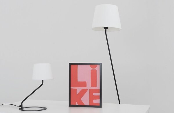 Nordic Design Bílá kovová stojací lampa Shadow