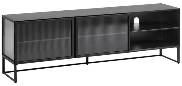 Černý kovový TV stolek Kave Home Trixie 180 x 41 cm
