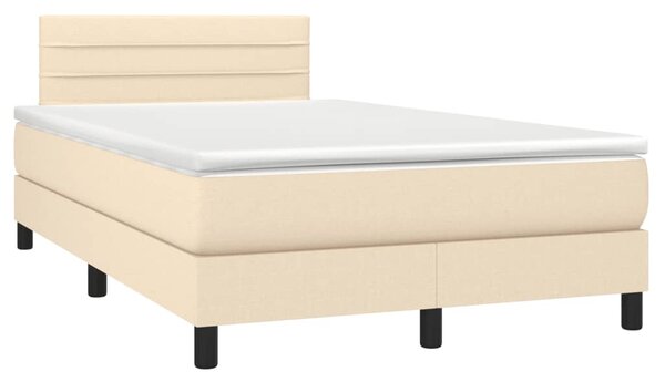 Box spring postel s matrací krémová 120x190 cm textil 3269735