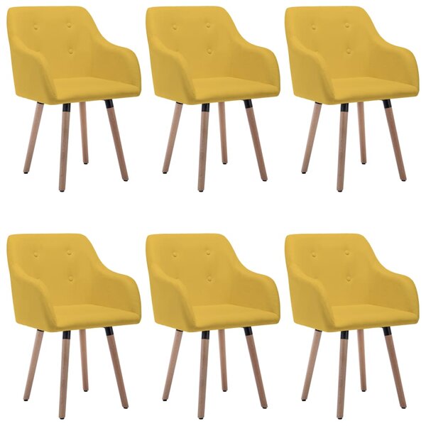 Jídelní židle 6 ks hořčicově žluté textil