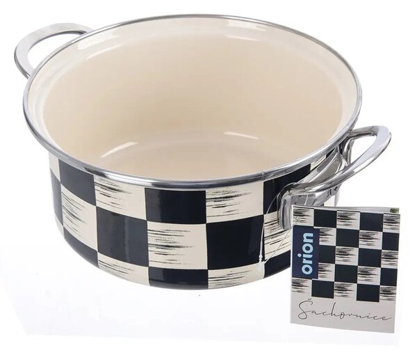 Kastrol smalt ŠACHOVNICE Lem 2,2 l