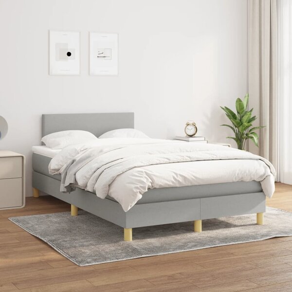 Box spring postel s matrací světle šedá 120x190 cm textil 3269758