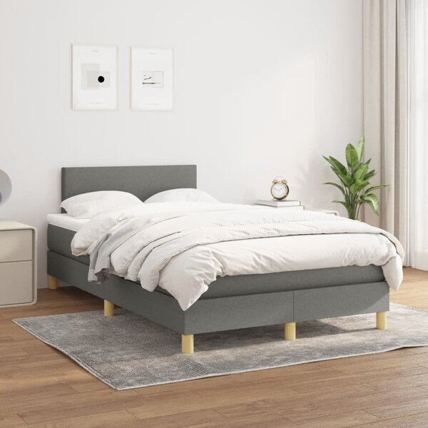 Box spring postel s matrací tmavě šedá 120x190 cm textil 3269759