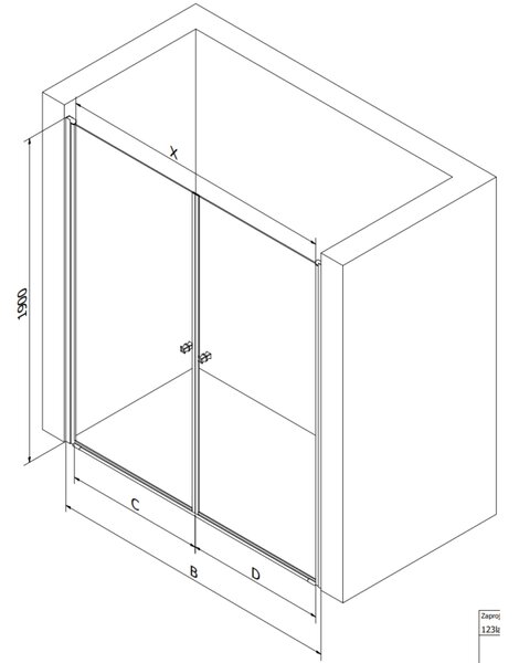 Mexen Pretoria Duo sprchové dveře otevírací 140 cm, transparentní, chrom - 852-140-000-02-00