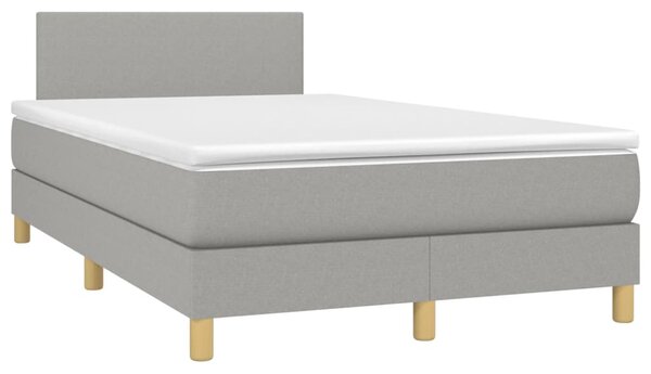 Box spring postel s matrací světle šedá 120x190 cm textil 3269758