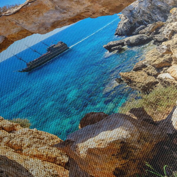 Obraz - Cape Greco (s hodinami) (90x30 cm)
