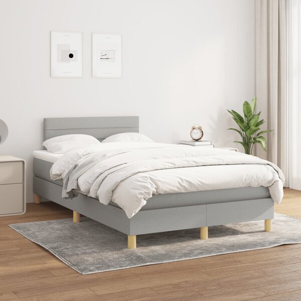 Box spring postel s matrací světle šedá 120x190 cm textil 3269779
