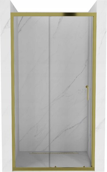 Mexen Apia sprchové dveře posuvné 110 cm, transparentní, zlaté - 845-110-000-50-00