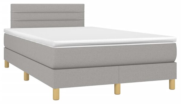 Box spring postel s matrací světle šedá 120x190 cm textil 3269779