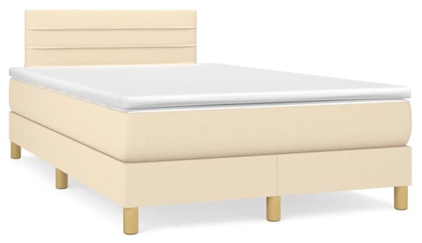 Box spring postel s matrací krémová 120x190 cm textil 3269784