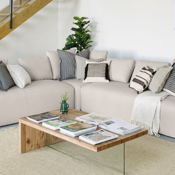 Kave Home Rohová pohovka Blok 320 x 230 cm, pravá/levá