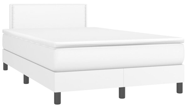 Box spring postel s matrací bílá 120x190 cm umělá kůže 3269814