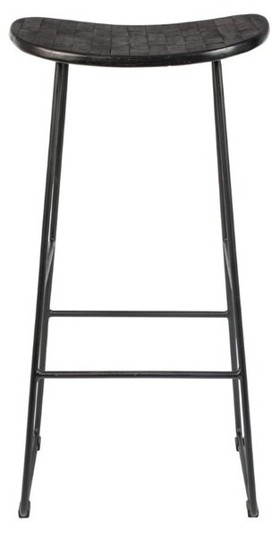 White Label Černá teaková barová židle WLL TANGLE 76 cm