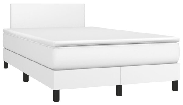 Box spring postel s matrací bílá 120x190 cm umělá kůže 3269808