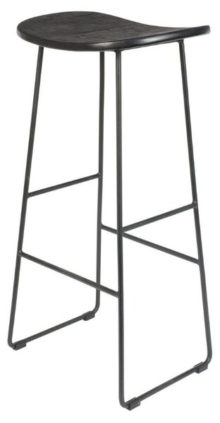 White Label Černá teaková barová židle WLL TANGLE 76 cm