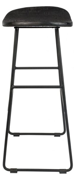 White Label Černá teaková barová židle WLL TANGLE 62 cm