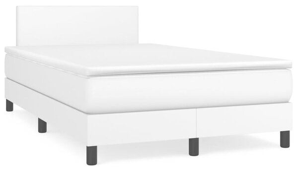 Box spring postel s matrací bílá 120x190 cm umělá kůže 3269808