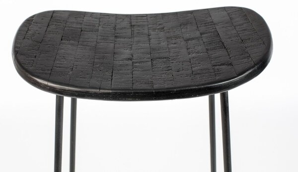 White Label Černá teaková barová židle WLL TANGLE 76 cm