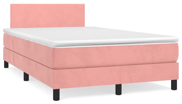 Box spring postel s matrací růžová 120x190 cm samet 3269830