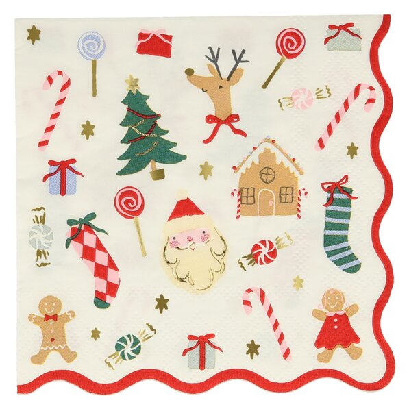 Vánoční papírové ubrousky Jolly Christmas 16 ks