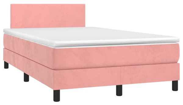 Box spring postel s matrací růžová 120x190 cm samet 3269830