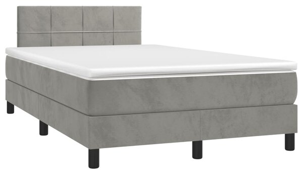 Box spring postel s matrací světle šedá 120x190 cm samet 3269837