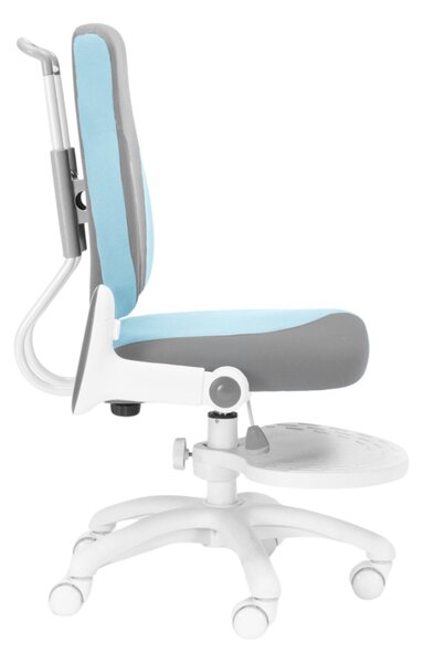 Dětská rostoucí židle Neoseat KINDER WHITE PLUS — látka, šedá / světle modrá
