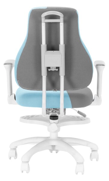 Dětská rostoucí židle Neoseat KINDER WHITE PLUS — látka, šedá / světle modrá