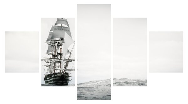 Obraz - Loď plující po oceánu (125x70 cm)
