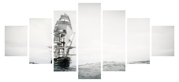 Obraz - Loď plující po oceánu (210x100 cm)