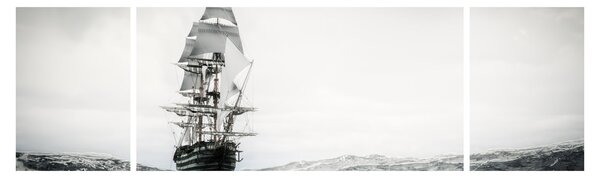 Obraz - Loď plující po oceánu (170x50 cm)