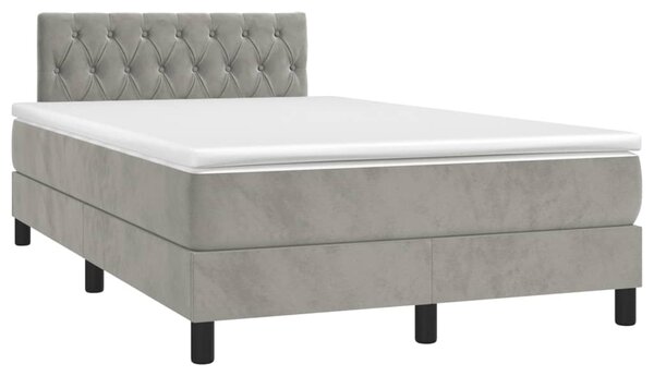 Box spring postel s matrací světle šedá 120x190 cm samet 3269855