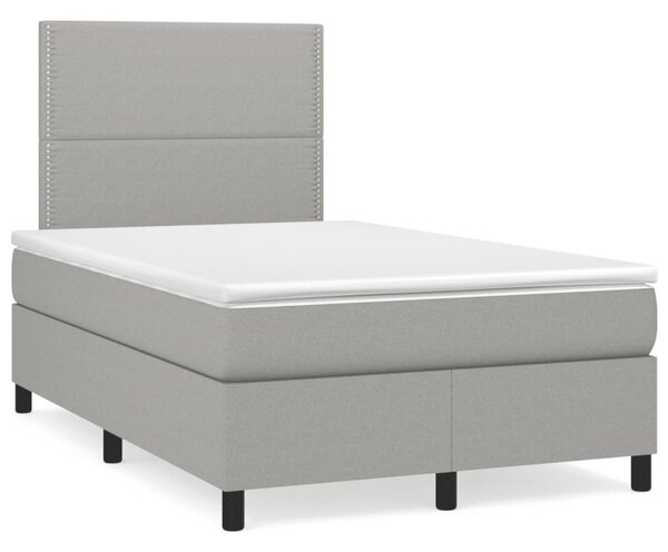 Box spring postel s matrací světle šedá 120x190 cm textil 3269874
