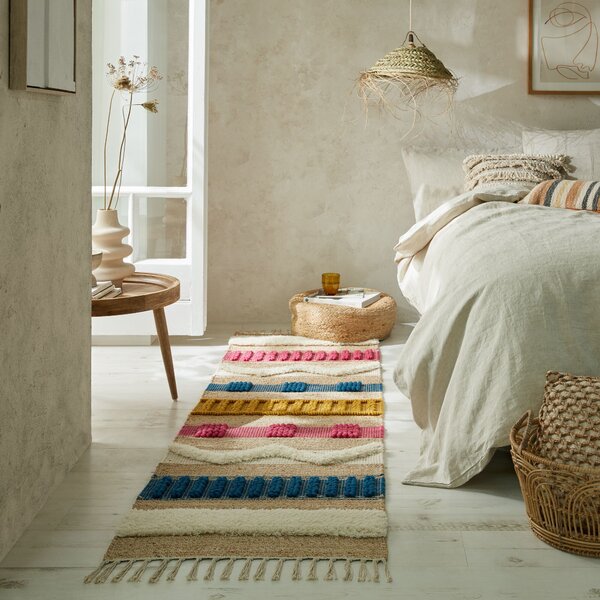 Flair Rugs, Běhoun Jubilant Medina Jute Natural/Multi, 60x230, vícebarevná, ložnice