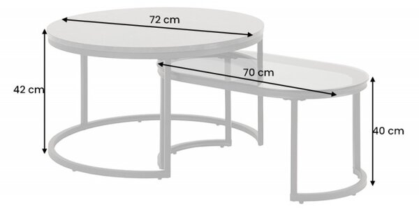 2SET konferenční stolek ELEGANCE 70 CM mramorový vzhled Nábytek | Obývací pokoj | Konferenční stolky | Kulaté
