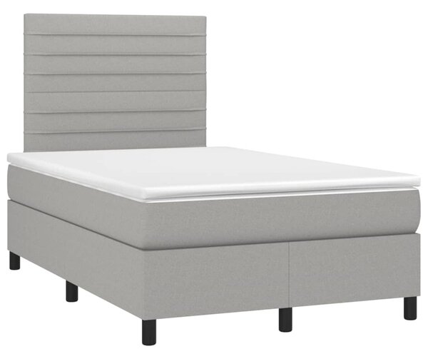 Box spring postel s matrací světle šedá 120x190 cm textil 3269888