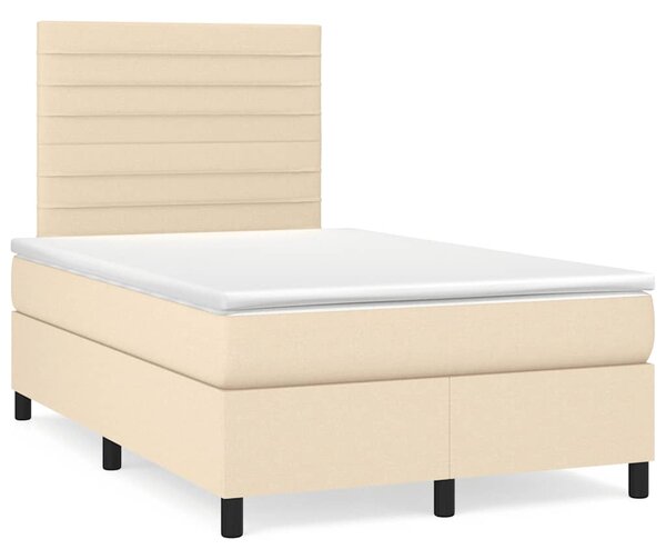 Box spring postel s matrací krémová 120x190 cm textil 3269893