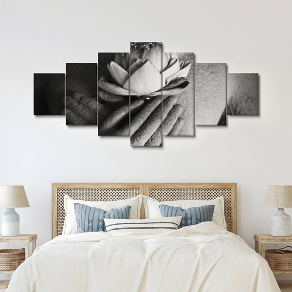 Obraz - Lotos v rukou Buddhy (210x100 cm)