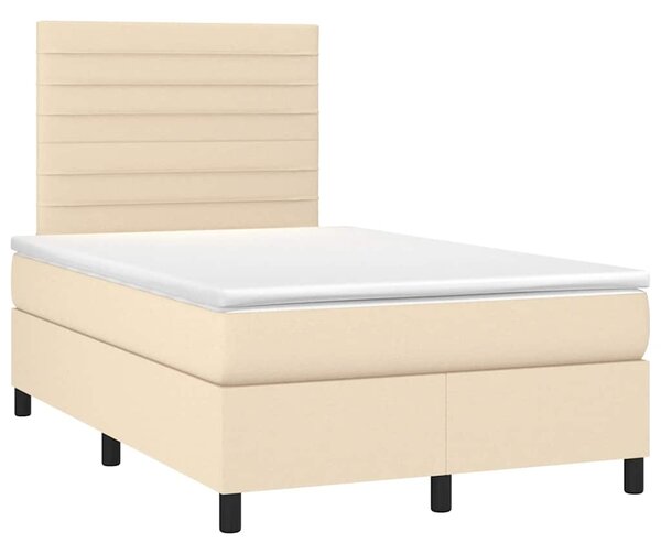 Box spring postel s matrací krémová 120x190 cm textil 3269893