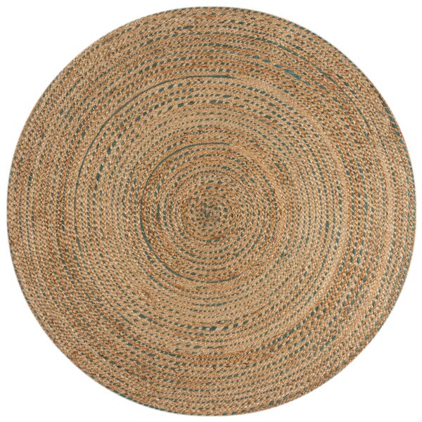 Kusový koberec Capri Jute Natural/Blue kruh-133x133 (průměr) kruh