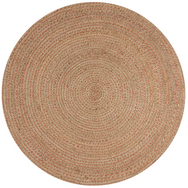 Flair Rugs, Kusový koberec Capri Jute Natural/Coral kruh, 180x180 (průměr) kruh, béžová, chodba / předsíň