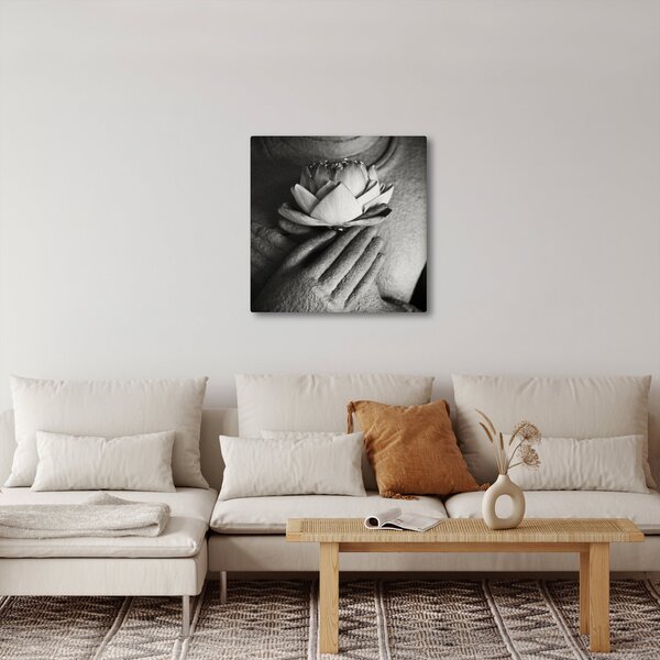 Obraz - Lotos v rukou Buddhy (30x30 cm)