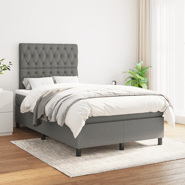 Box spring postel s matrací tmavě šedá 120x190 cm textil 3269903