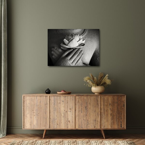 Obraz - Lotos v rukou Buddhy (70x50 cm)