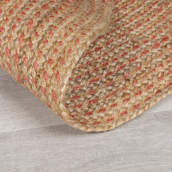 Flair Rugs, Kusový koberec Capri Jute Natural/Coral kruh, 180x180 (průměr) kruh, béžová, chodba / předsíň