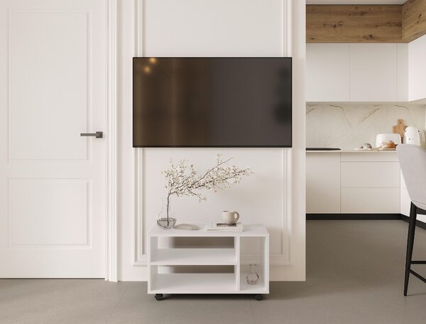 KOMODA POD TELEVIZI, bílá, 73,5/42/33,5 cm Carryhome - Komody bílé